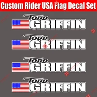 4 piece racing motorcycle helmet stickers custom bike frame name american decal sticker kit road bike riding