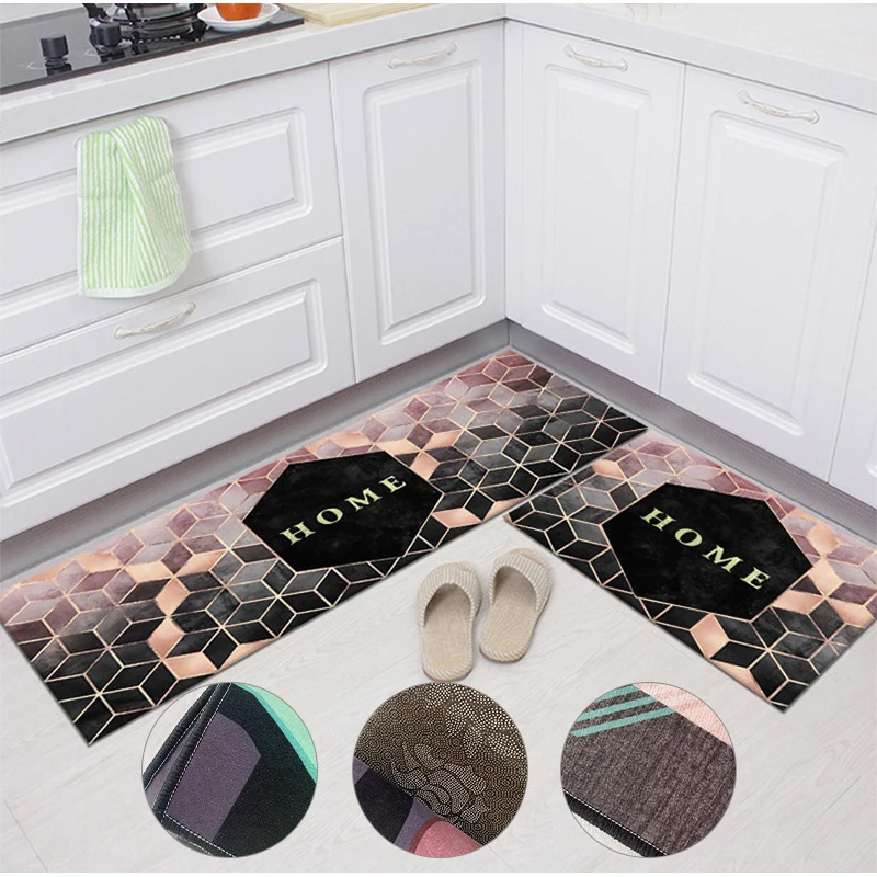 Противоскользящий напольный коврик с длинной полосой маслостойкий кухонный