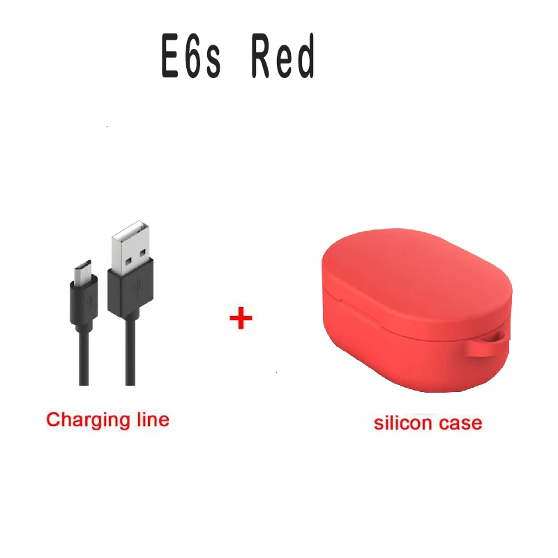 Kzofu A6S/E6S TWS Bluetooth 5,0-гарнитура, Airdots Draadloze oordopjes Hoofdtelefoon Ruisonderdrukking Microfoon для Android/IOS - Цвет: E6s Red