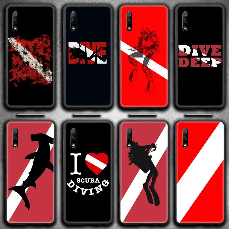 

Diver Down Scuba Flag Phone Case for Huawei Honor 30 20 10 9 8 8x 8c v30 Lite view 7A pro