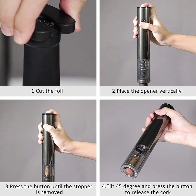 Electric Wine Opener 6 In 1 Set Automatic Electronic Bottle Rechargeable With Charging Base | Дом и сад