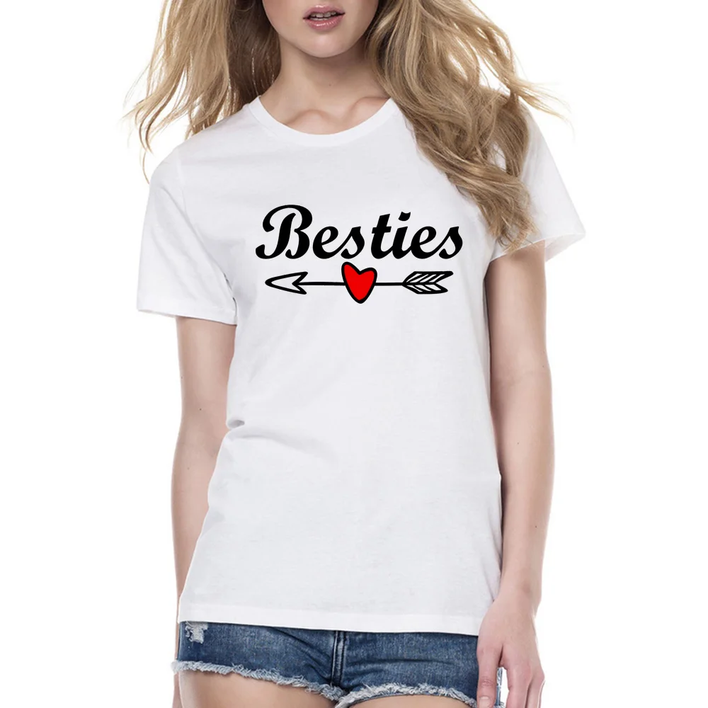 Besties Повседневная футболка с надписью Best Friend BFF Sister для женщин девочек влюбленных