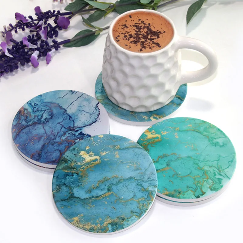 

6pcs Cup Drinking Coasters Handcrafted Modern Cup Mat Coasters Anti-slip Water Absorption Heat Resistant Placemat For Weeding