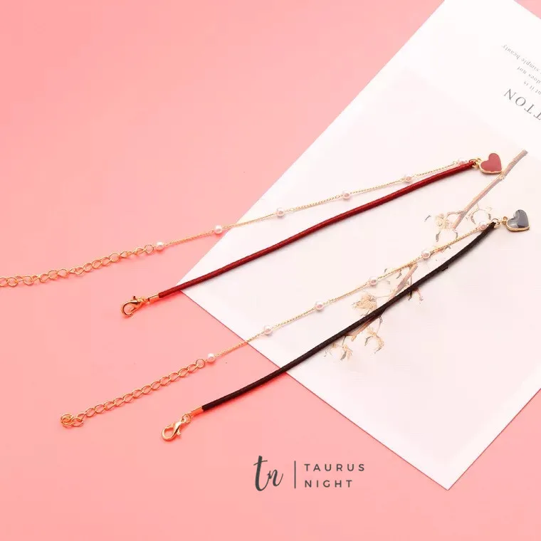 

Korean Choker Pearl Necklace Love Heart Collarbone Chain Pendant Necklace For Women Egirl Jewelry Valentine Statement Necklace