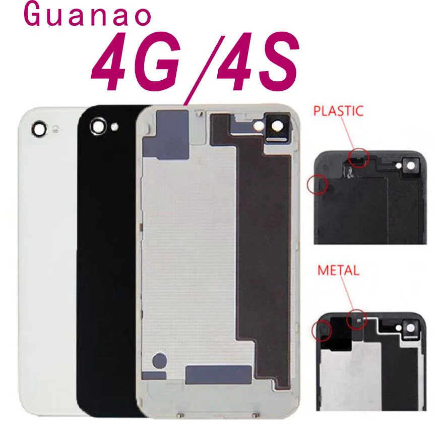 Для iPhone 4 4G 4S 5 5G 5S SE задняя крышка для мобильного телефона Корпус батареи металлический чехол 4 5 S G задний Чехол IP4 Белый Черный Замена