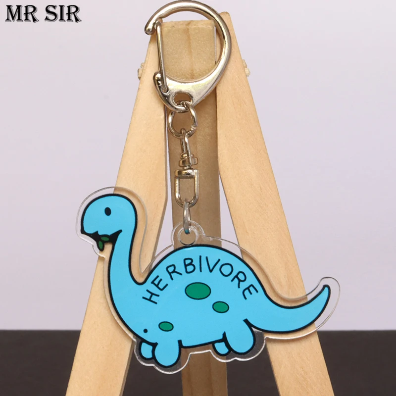 

Cartoon Jurassic Dinosaurs Acrylic Keychain Tyrannosaurus Velociraptor Key Chain for Kids Friends Animal Children's Keyring Gift
