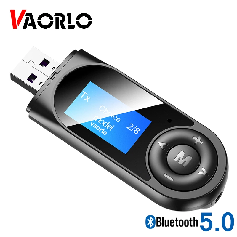 Аудиоресивер VAORLO с ЖК дисплеем Bluetooth 5 0 ресивер микрофоном для ТВ ПК автомобиля