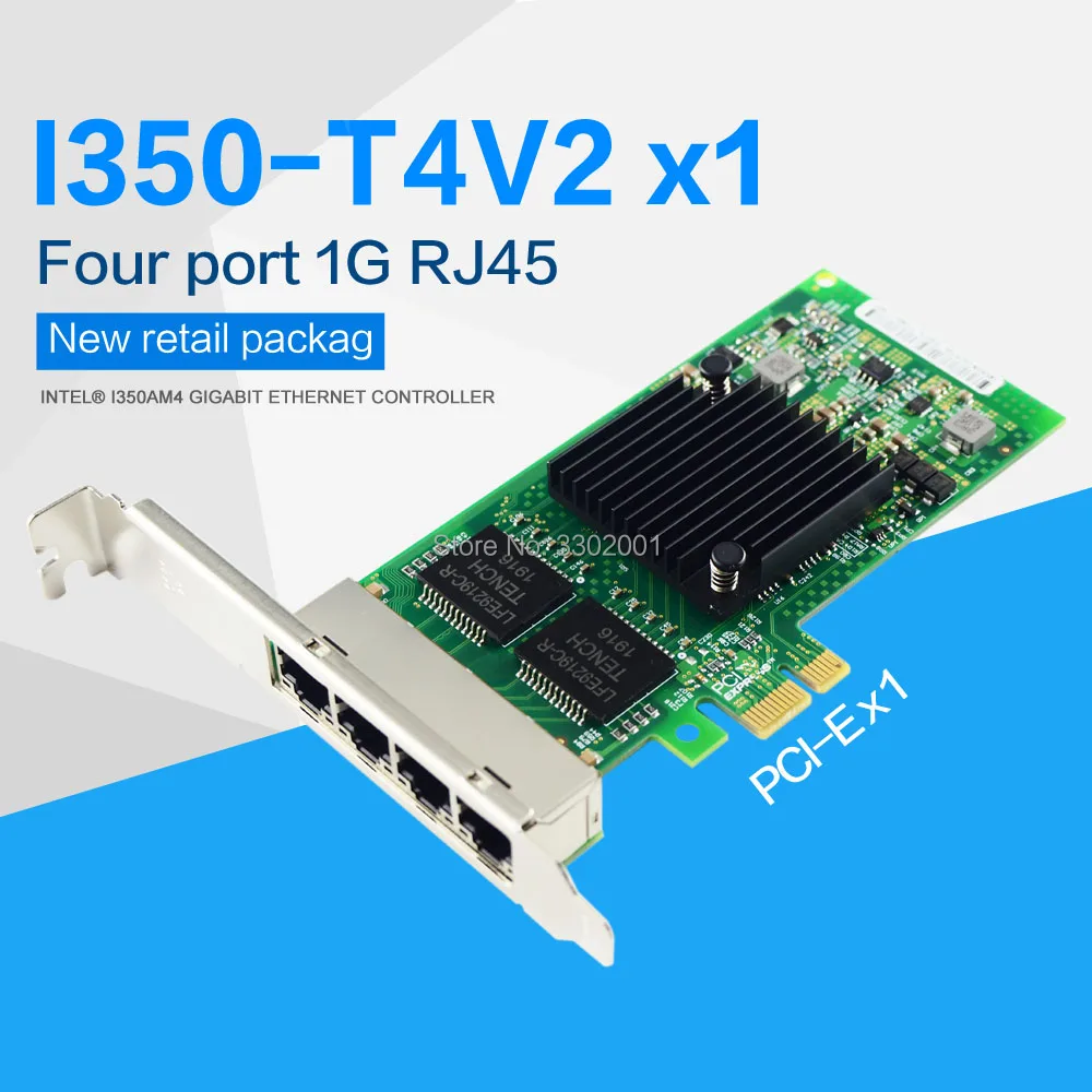 FANMI Женская Сеть Intel I350AM4 чип 10M/100M/1000M NIC PCIe 2 0 RJ45 * 4 четырехпортовая Lan карта|Сетевые