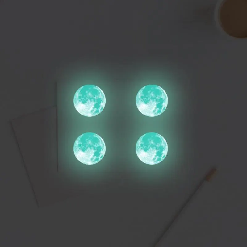 Светящаяся Луна земля наклейки на стену для детской комнаты спальни DIY 3D домашний