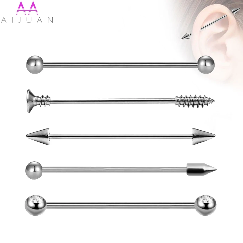 Нержавеющая сталь пирсинг промышленные серьги Промышленные Штанги Бар леса
