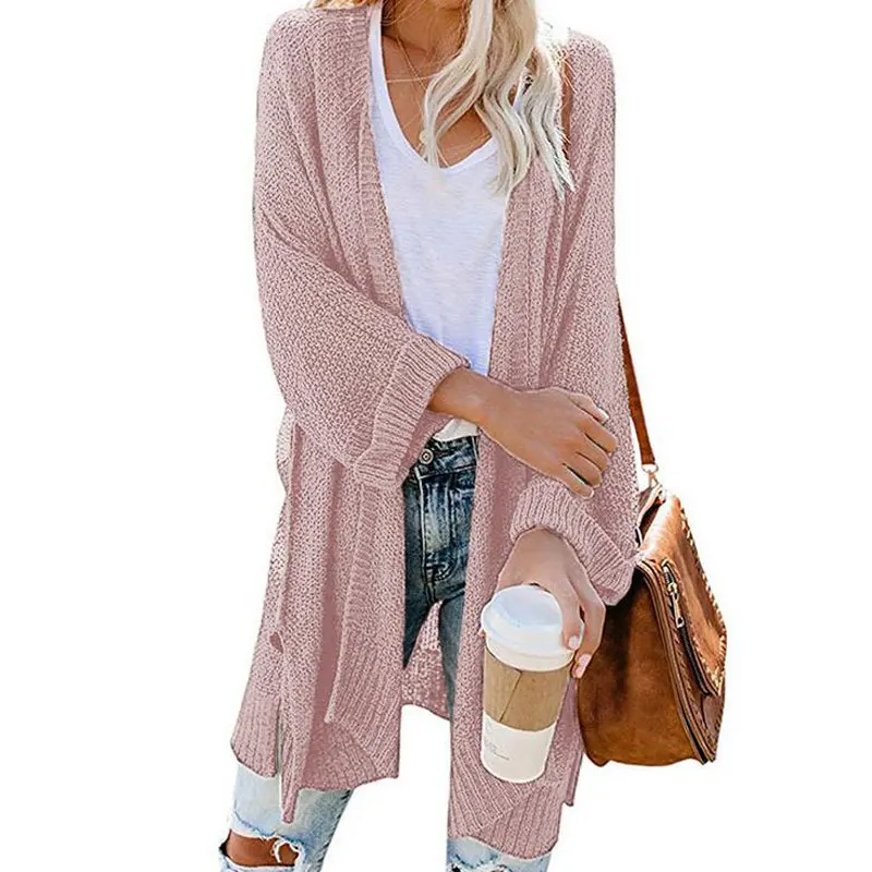 

2020 Autumn Long Cardigan Women Knitted Cardigan Sweater Ladies Loose Long Sleeve Cardigan Women Long Knitwear Female