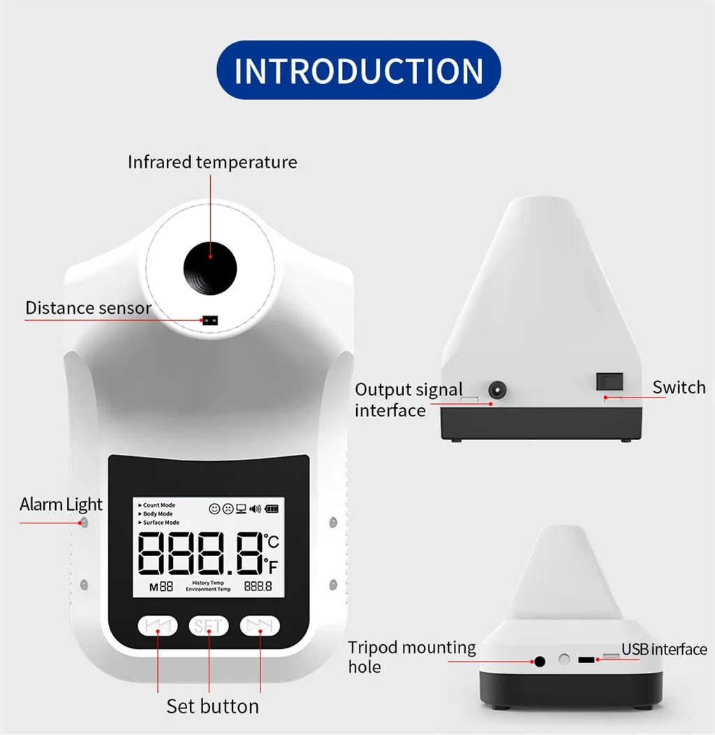 

Outdoor Infrared Thermometer Gun Non Contact Forehead Thermometer Halloween Cosplay Body Hand Termometro Infrarojo Digital