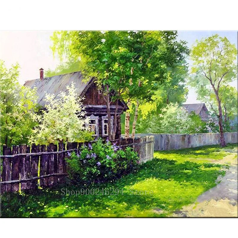 Набор для алмазной вышивки Дом деревни FF985|Алмазная мозаика и вышивка| |