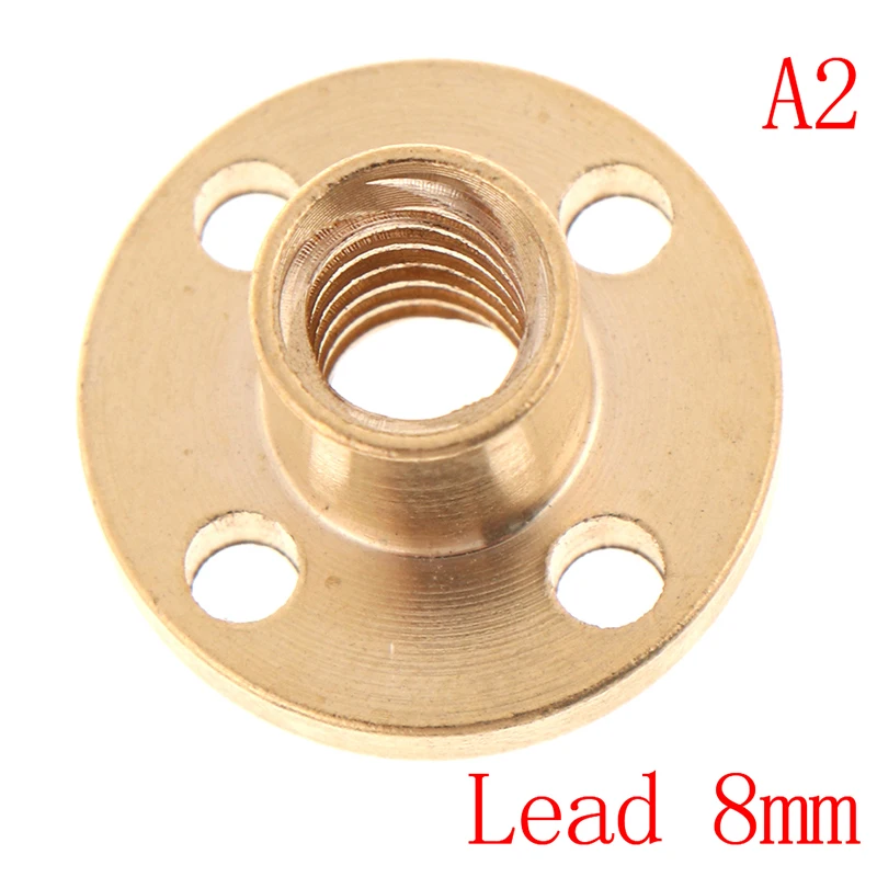 

T8 Trapezoidal Nuts 8mm Part Copper Screws For Stepper Motor Lead Screw Diameter 10mm Pitch 2mm Brass 3D Printers Parts Guide