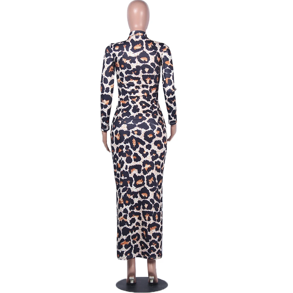 Женское осенне-зимнее длинное облегающее Платье макси с длинным рукавом