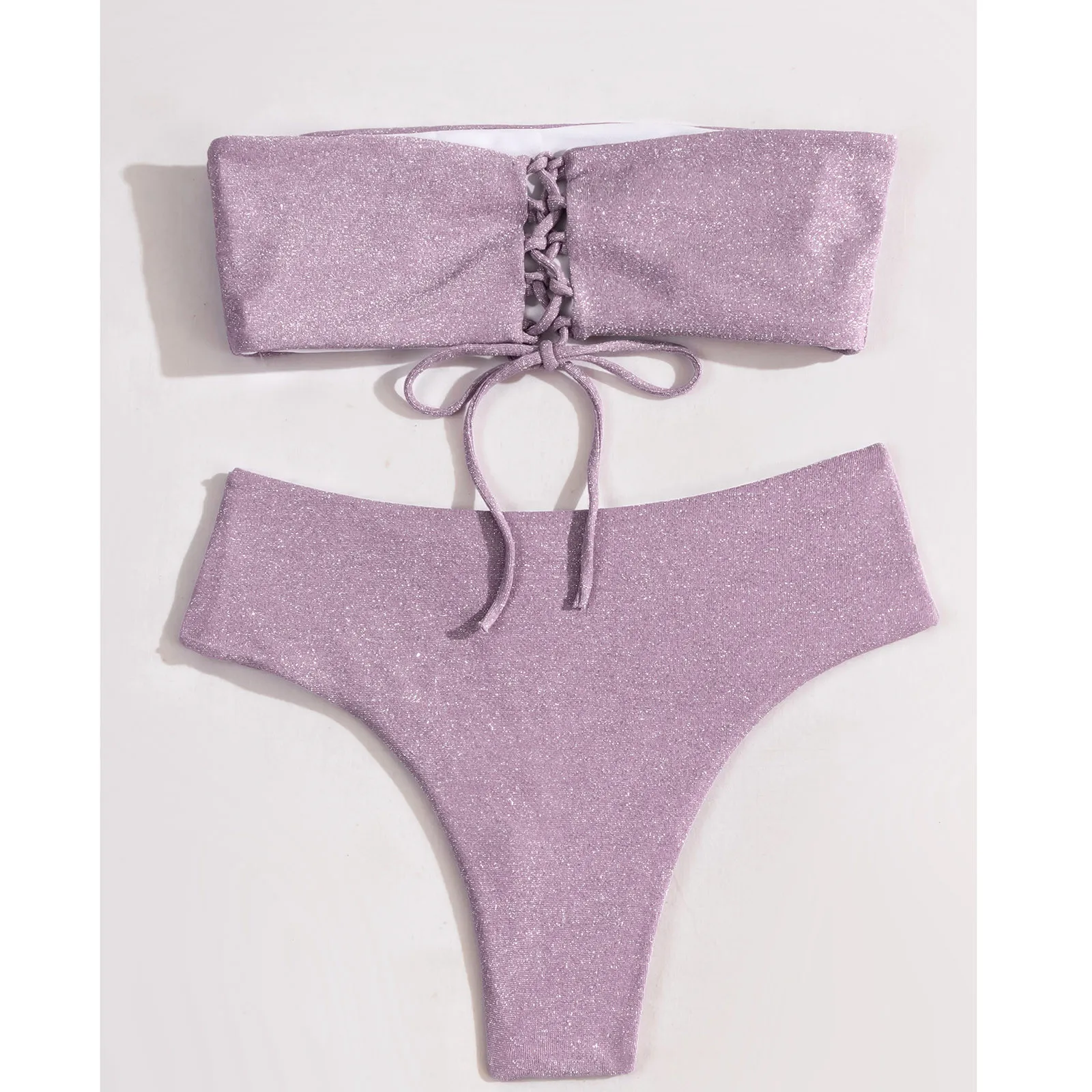 

Bandage Solid Bikini Swimwear Women Solid Lace Bikini Set Push Up Swimsuit Beachwear Padded Swimwear