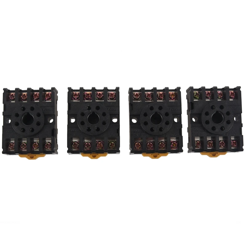 4Pcs PF083A 8P 35Mm DIN Rail Power Relay Base Socket For JTX-2C DH48S on - 4 шт. PF083A 8P 35 мм ДИН-рейка для монтажа реле питания сокет для JTX-2C DH48S on.