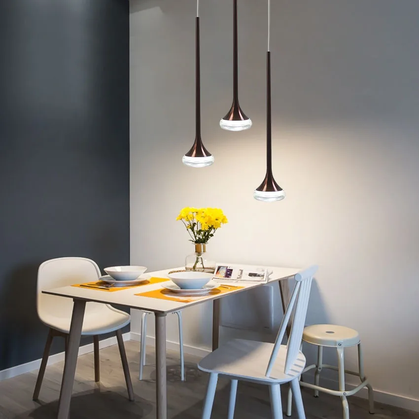 1 шт. современные светодиодные подвесные светильники кофейного черного цвета