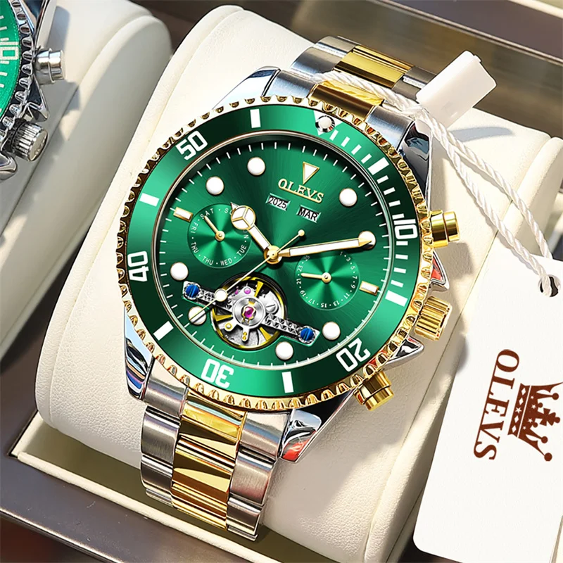 

2021 Brand Luxury Watch Men Automatic Mechanical Tourbillon Clock Fashion Watch 3ATM Waterproof Luminous Watches Mens reloj