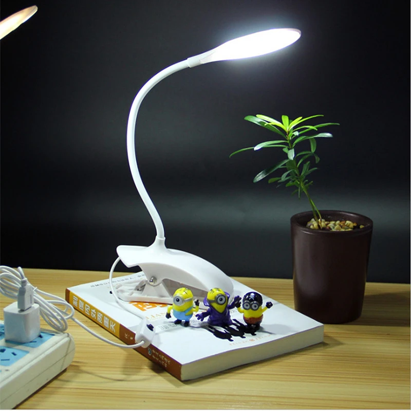 USB светодиодная настольная лампа светильник для чтения книг с зажимом детей