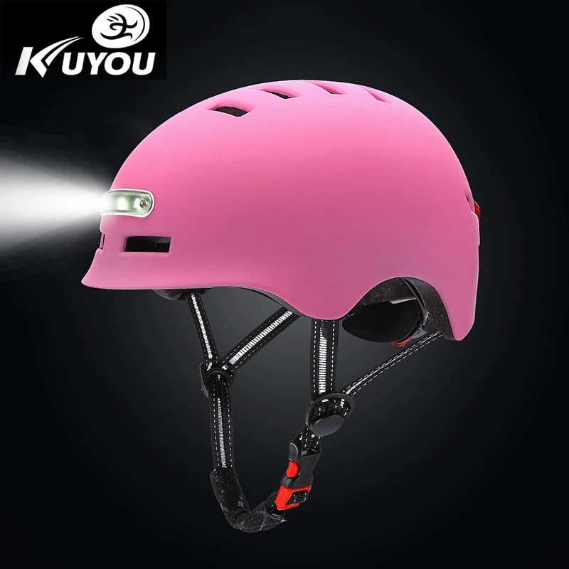 Велосипедный шлем Casco светоотражающий со встроенной светодиодной подсветкой из