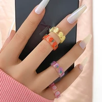 cartoon fruits rings for girl sweet cute finger ring daily casual jewelry creative simple rings resin rings gift for friend