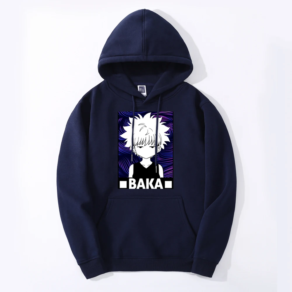 HUNTER × Killua Zoldyck японское аниме забавная Осенняя мужская простая дышащая толстовка