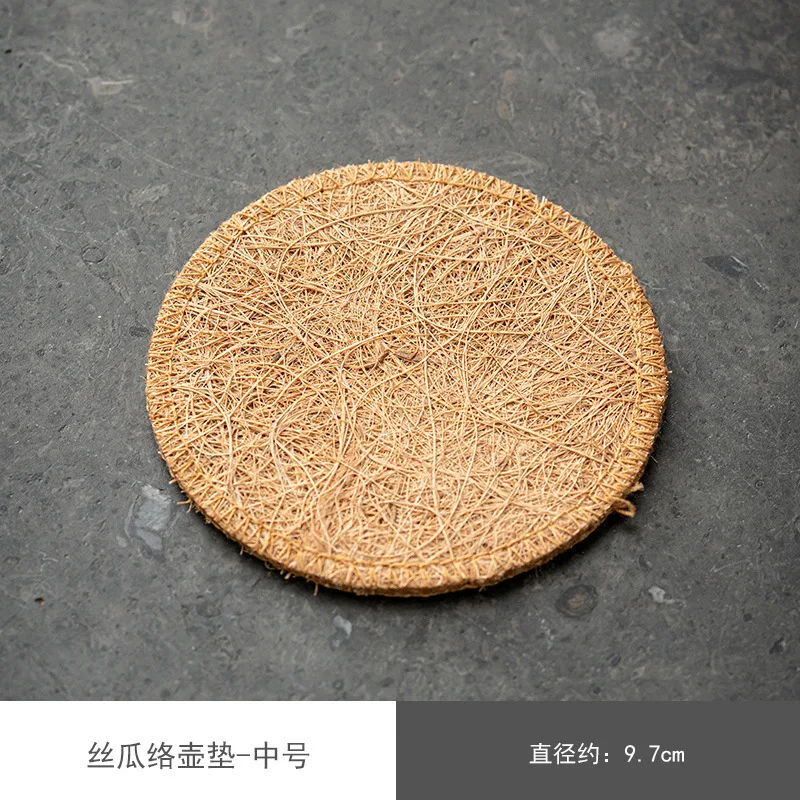 

Коврик из губчатой люфы в стиле ретро, прочный, 100% натуральный, кухонная подставка экологически чистый, поднос для чайной церемонии