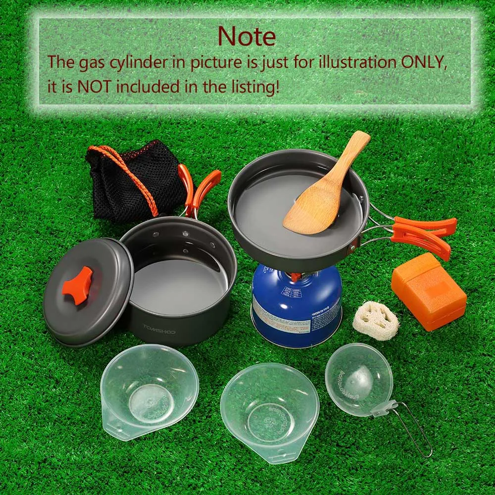 

TOMSHOO Outdoor Camping Hiking Cookware with Mini Camping Piezoelectric Ignition Stove Backpacking Cooking Picnic Pot Stove Set