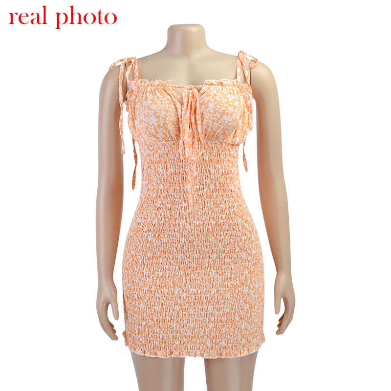 

Fashion Floral Print Women Mini Dresses Holiday Sundress Summer Sexy Backless Dress Bohemian High Waist Mini Dress