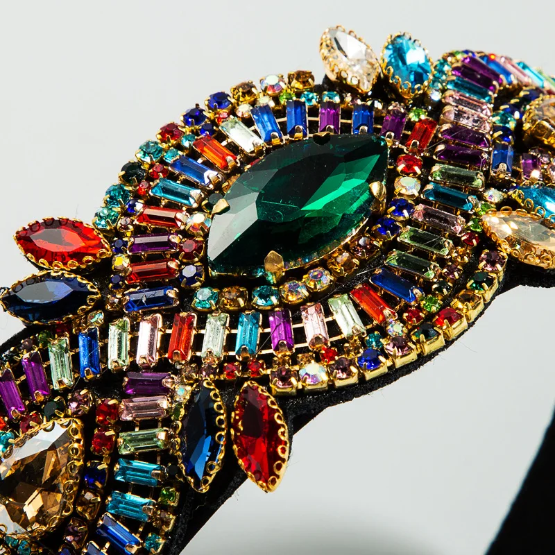 

Western Style Baroque Luxury Women's Hair Bands Color Man-made Diamond Gemstone Geometry Cool Party Catwalks Hair Accessories He