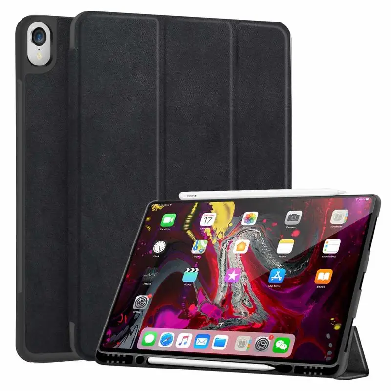 

For iPad Pro 12.9 2018 3rd Case Pencil Holder,Slim Smart Cover Trifold Stand Auto Sleep/Wake Protective Case for iPad 12.9" 2018