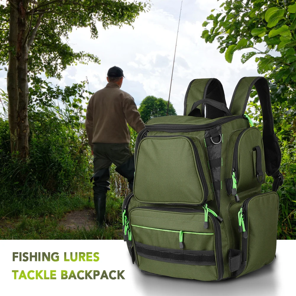 

Fishing Tackle Bag Multifunctional Backpack Fishing Lures Bait Utility Box Storage Bag Fishing Backpack