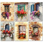 Набор для алмазной живописи сделай сам, картина из искусственных страз с полным квадратным окошком, цветочный пейзаж, бисер, украшение для дома