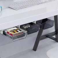 under drawer box self stick table under paste plastic kitchen storage holder desk organizer memo pen stationery storage box case