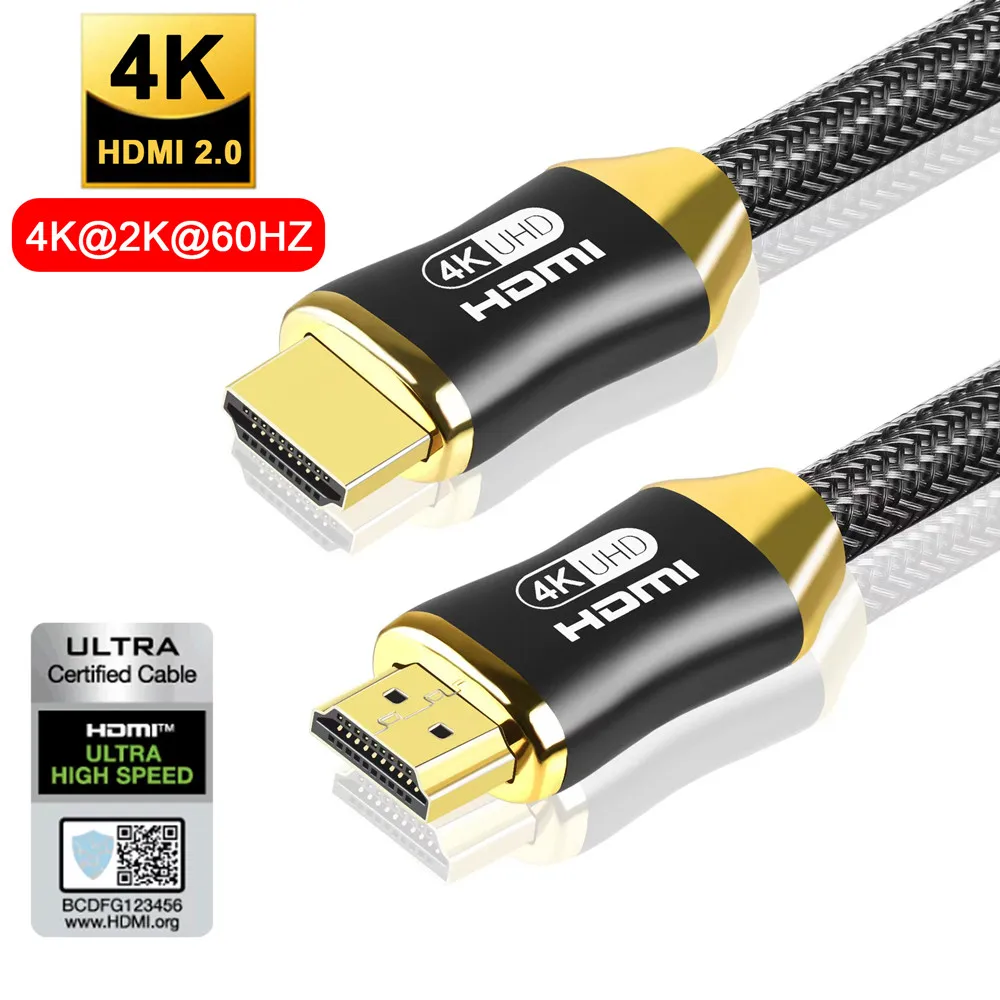

1 м 10 м 15 м HDMI кабель 4K 2.0 Медный провод цинковый сплав оболочка 4K HDMI к HDMI кабель видео аудио кабель 60 Гц для Apple TV PS4 сплиттер