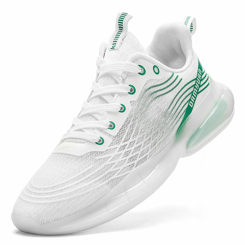 

New Men Running Shoes Air Cushioning Sporty Sneakers Fly Weaving Athletic Trainers Male Trending Street Walking Footwear Big 46