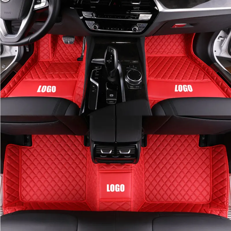 single layer red Пользовательские автомобильные коврики роскошные кожаные водонепроницаемые Tesla модель S модель 3 модель X Авто аксессуары автомобильный Стайлинг ковер - Название цвета: single layer red