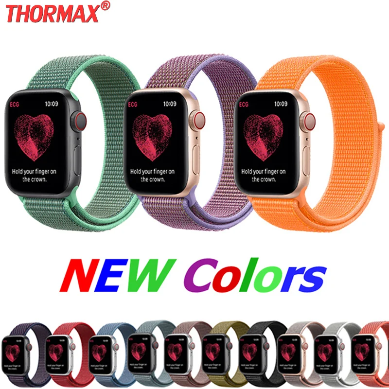 Нейлоновый спортивный сменный ремешок для Apple Watch 5/4 40 мм 44 мм Полосатый Мягкий дышащий ремешок для iwatch серии 5 4 3 38 мм 42 мм