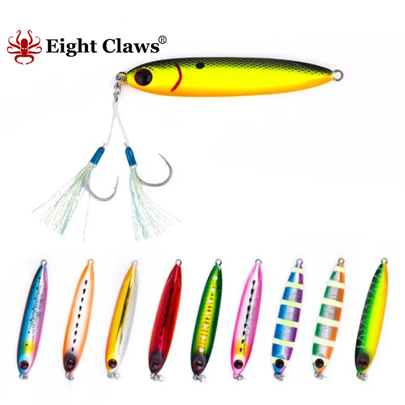 

EIGHT CLAWS 30g 40g 60g Metal Jig Fishing Bait Slow Jigging Lead Fish Hard Lure Artificial Wobbler with Hooks Winter Swimbait