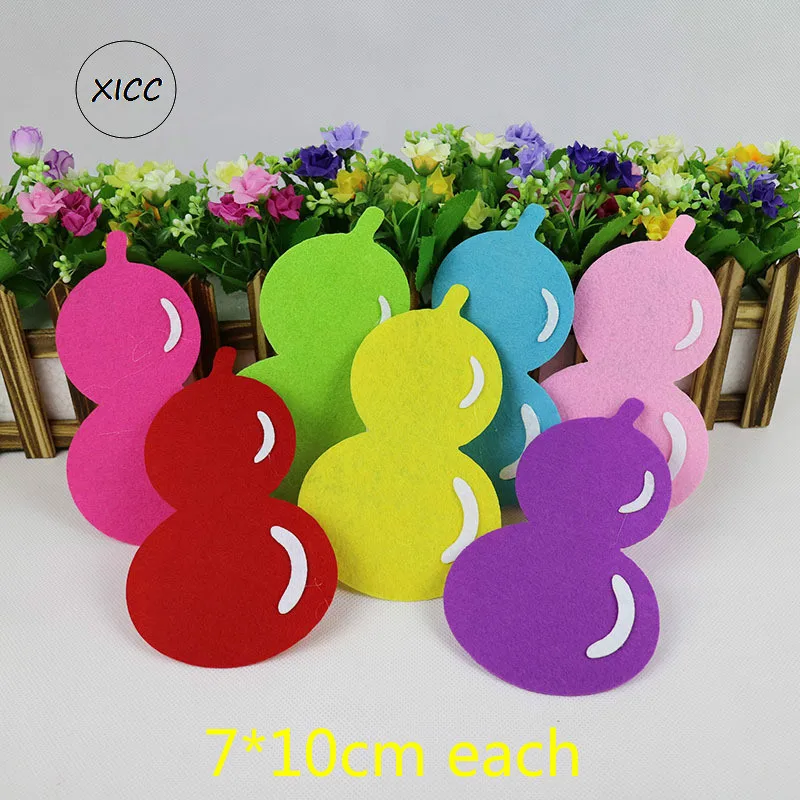 XICC Popular 7colors 10x17cm Cartoon Non-woven Gourd Paste Wall DIY Vilt Stof Sewing Dolls Craft Decoration Felt Pad Wholesale | Дом и сад