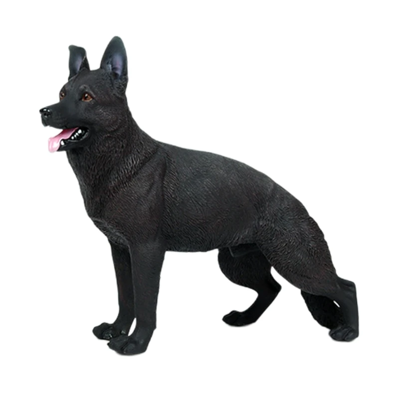 

Немецкая овчарка, черная собака, игрушка, модель животного, Классические мини-фигурки животных, взрослые игрушки для мужчин, девочек, детей