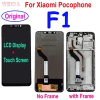 6 18 original lcd for xiaomi pocophone f1 lcd display screen for poco f1 lcd touch screen assembly with frame for xiaomi f1 lcd