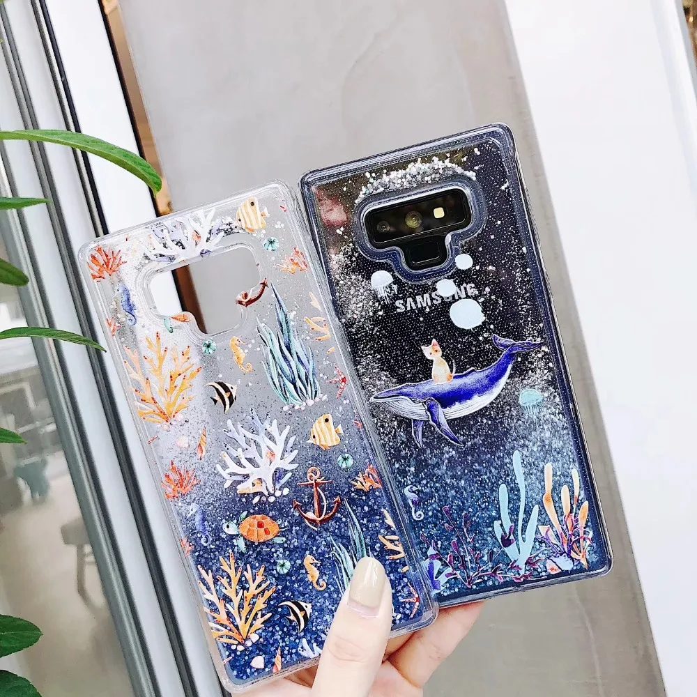 Жидкий чехол для Samsung Galaxy s20 Ultra A6 A8 Plus 2018 S8 S9 S7 J5 J7 J3 A3 A5 A7 2017 Note 9 блестящий