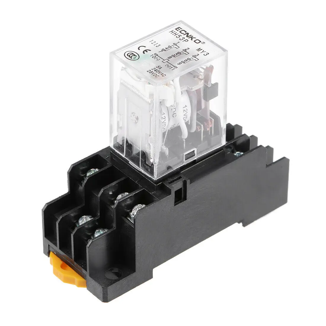 

HH53P DC 12V Катушка 3P3T 11 контактов электромагнитное Мощность реле зеленый светодиодный с Scoket
