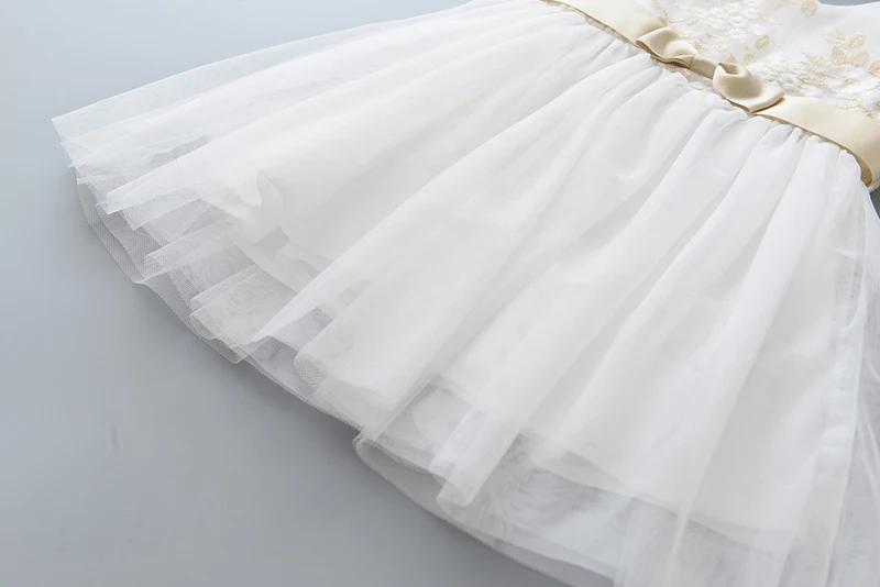 Платья для девочек детская одежда милый сетчатый жилет с цветочной вышивкой