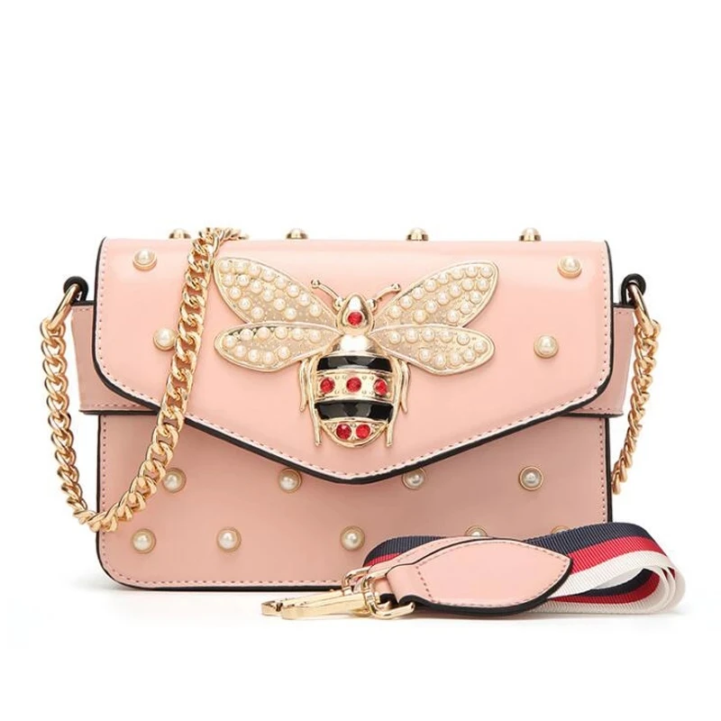 

New Fashion Women Handbags Messenger Bag New Brand Leather Female Shoulder Bag Luxury Diamond Little Bee Woman Strap Bags