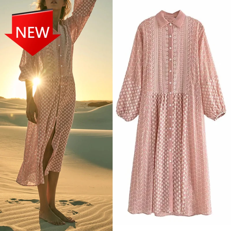 

Женское винтажное платье с цветочным принтом, с длинным рукавом-фонариком