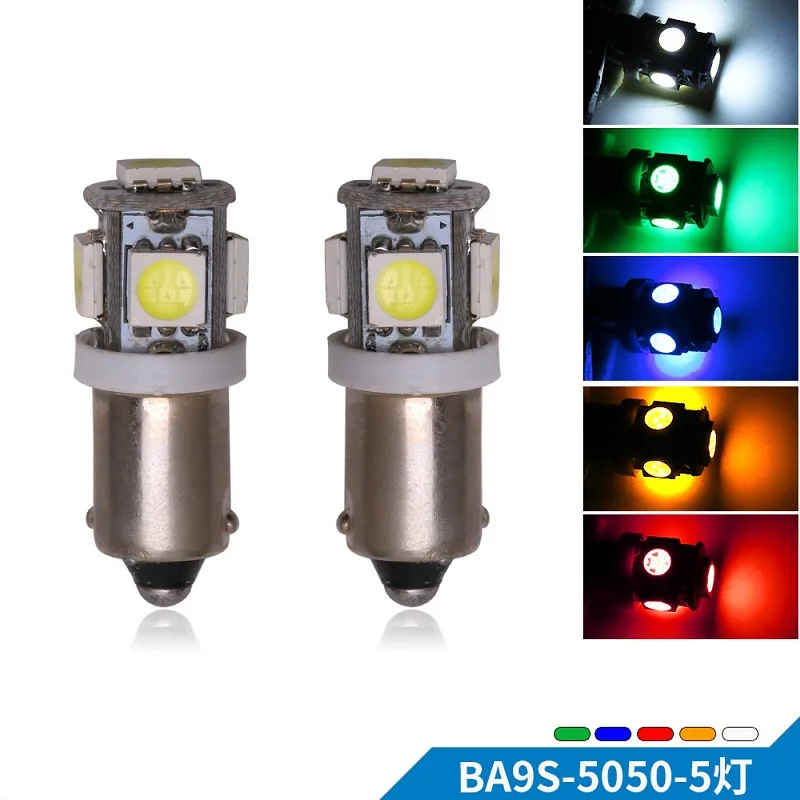 

10pcs DC 12V BA9S W6W 5050 T4W 1445 5 SMD LED Bulb Auto Lamp Wedge Marker LED Car Truck Indicator Signal Light Parking Reading