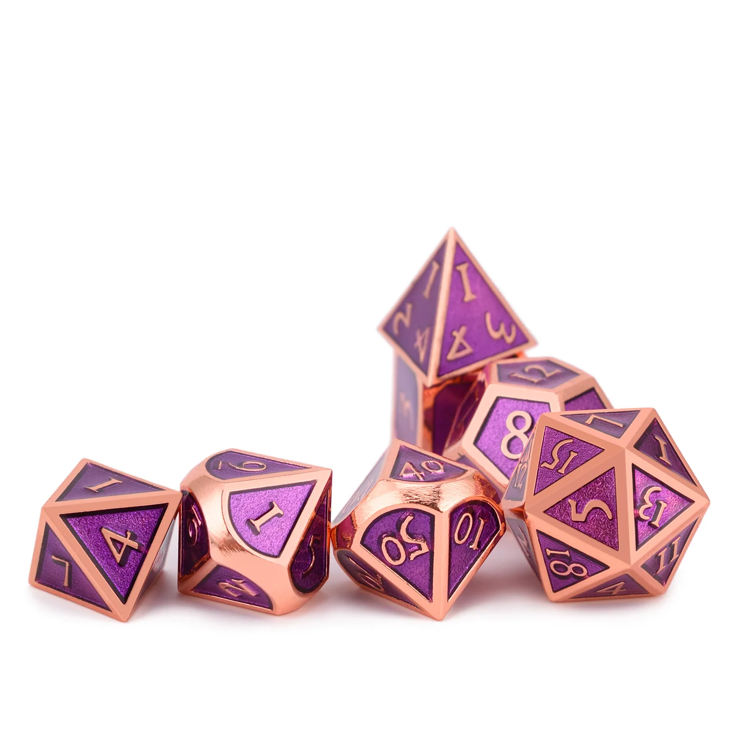 Набор из 7 металлические игральные кубики с чёрный мешок кулиской для настольный